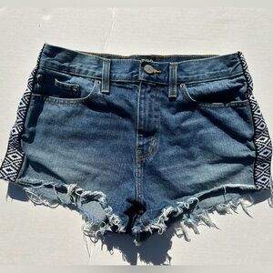 BDG Blue Frayed Jean Shorts